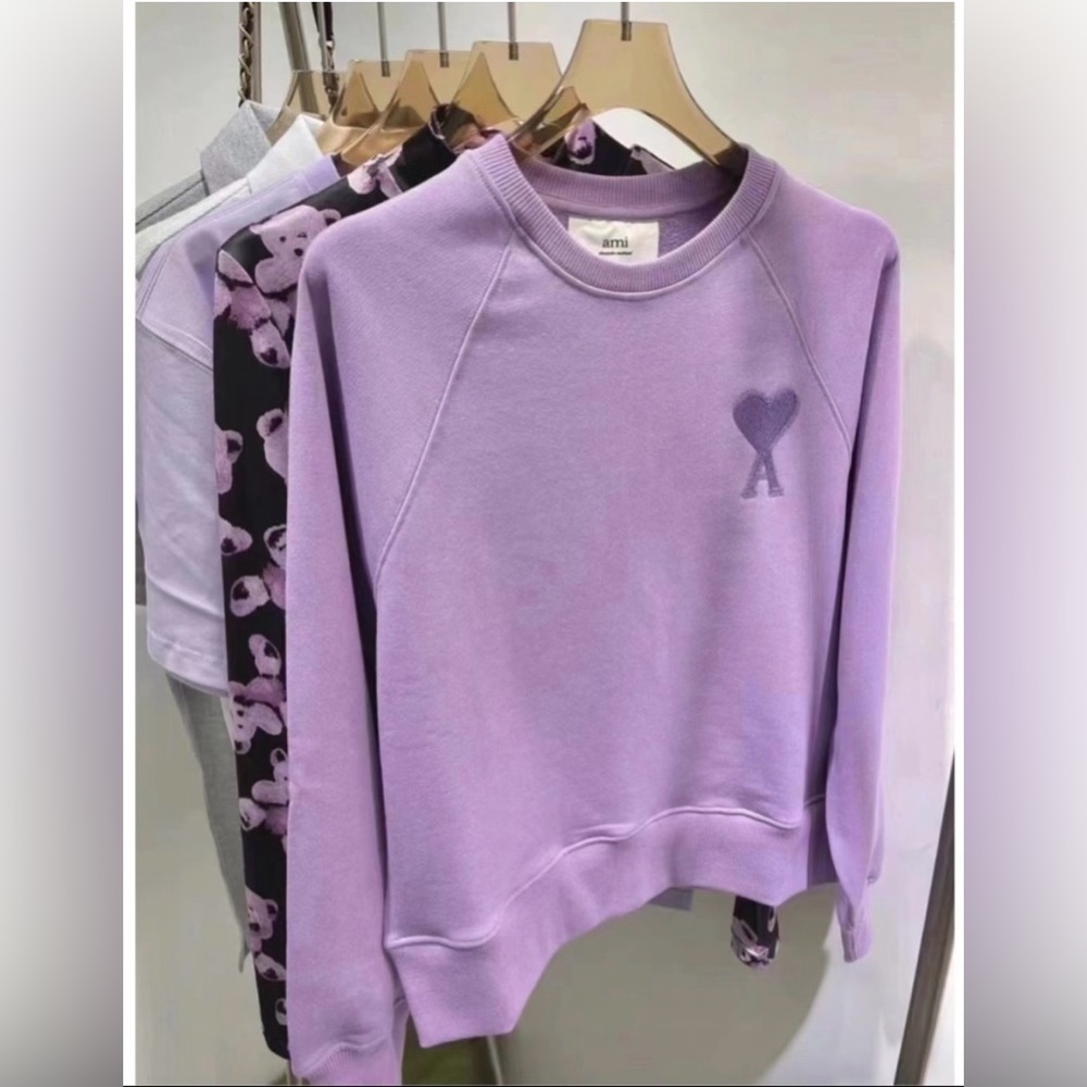 IN SEARCH OF! Ami purple sweatshirt w large heart! If you have in size XS S or M